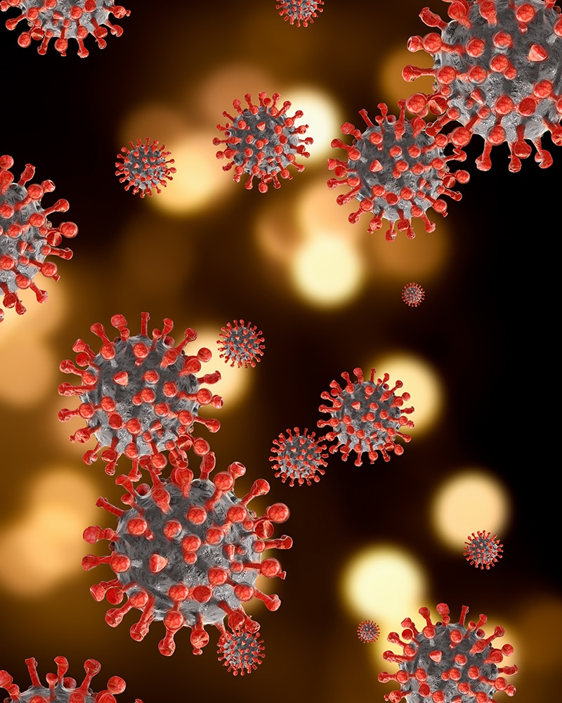 Image of flu COVID-19 virus cell